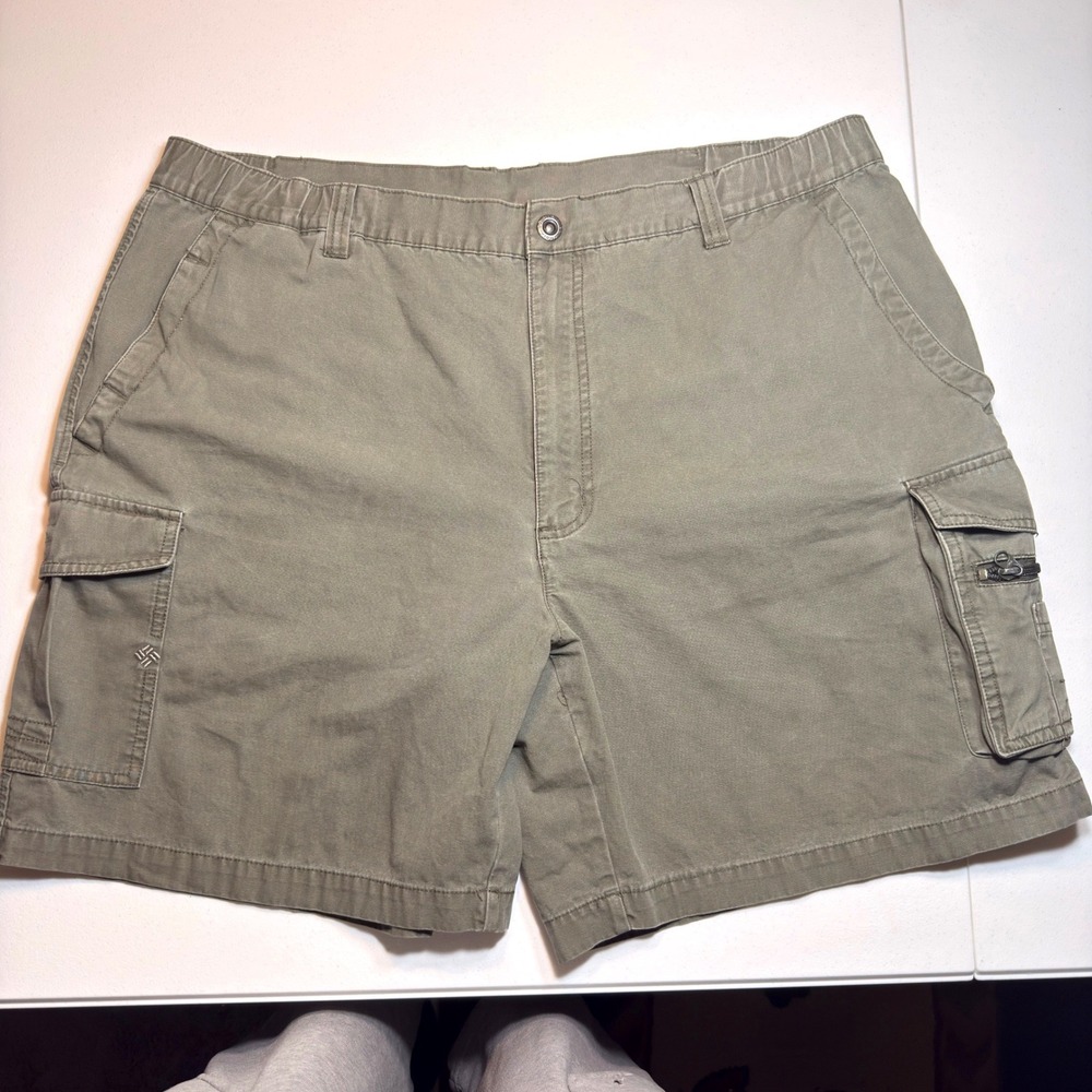Columbia Mens Cargo Shorts Sage Green Cotton Canvas Hiking Workwear Size 2XB